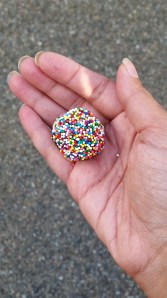 Rolled a few truffles in rainbow sprinkles which were a big hit for the kids.